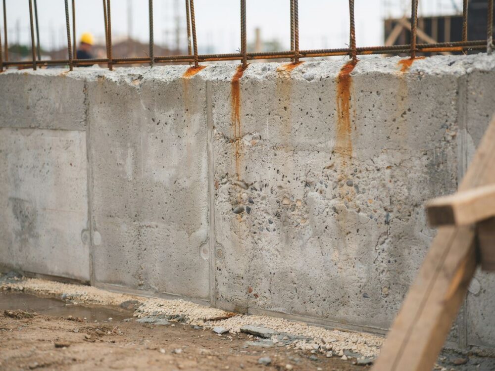 przekrój ściany fundamentowej
